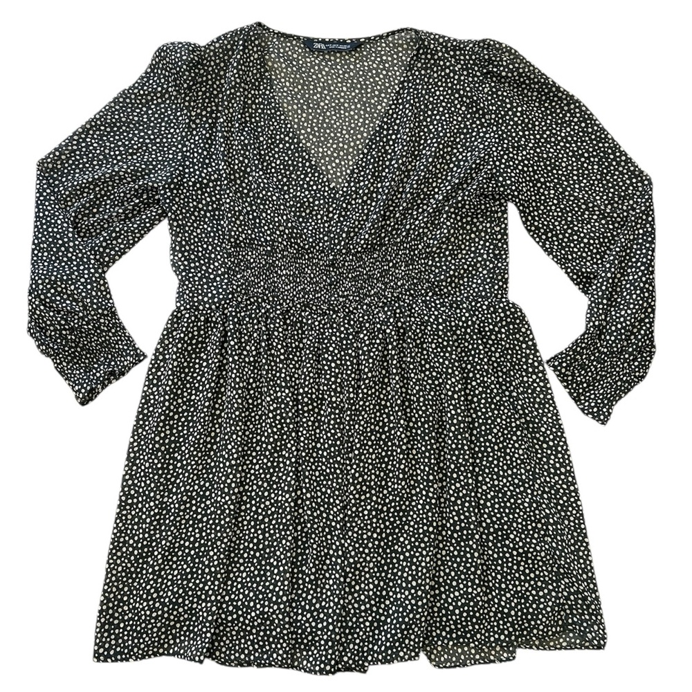 Zara Semi-Sheer Polka Dot Mini Dress 🖤